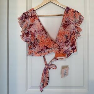 SHOWPO FLORAL CROPPED BRA TOP | size 8